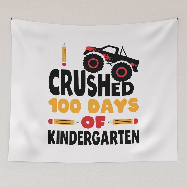 Item preview, I Crushed 100 Days Of Kindergarten 100 Days Of School Kinder Kids Boys Monster Truck designed and sold by clothesy7.