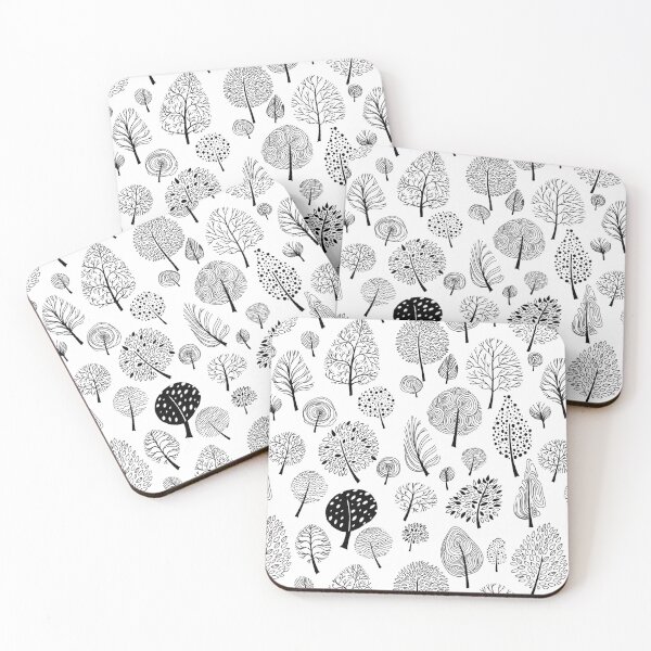 Item preview, Summer trees black and white ink graphics  designed and sold by LenaSfinks.