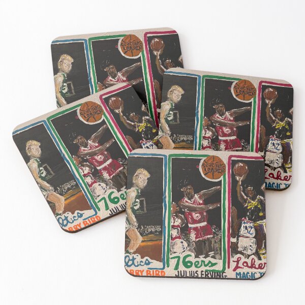 Item preview, 1980 Topps Larry Bird and Magic Johnson original painting designed and sold by Christopher Dragan DraganPopArt.