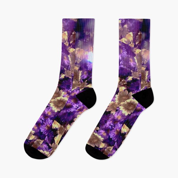 Item preview, flower kaleidoscope (065) - purple and yellow flowers designed and sold by expl-rations.