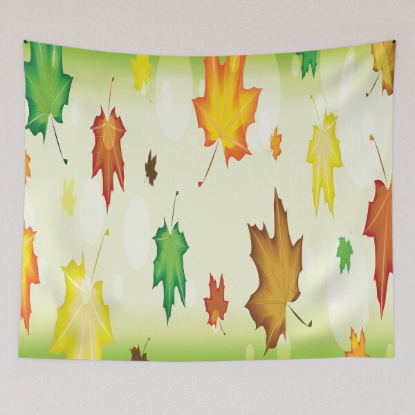 Item preview, The colorful of Maple leaves on the green background designed and sold by Figaro-17.