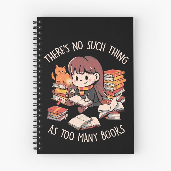 Item preview, Theres No Such Thing As Too Many Books - Cute Geek Book Cat Gift designed and sold by EduEly.