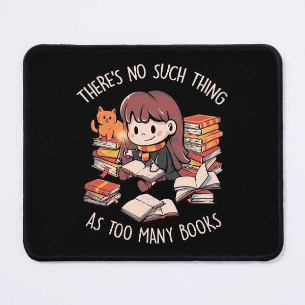 Item preview, Theres No Such Thing As Too Many Books - Cute Geek Book Cat Gift designed and sold by EduEly.