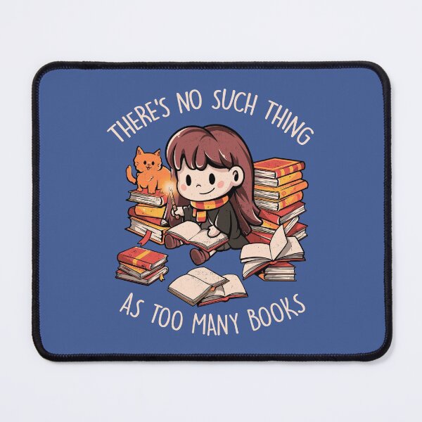 Item preview, Theres No Such Thing As Too Many Books - Cute Geek Book Cat Gift designed and sold by EduEly.