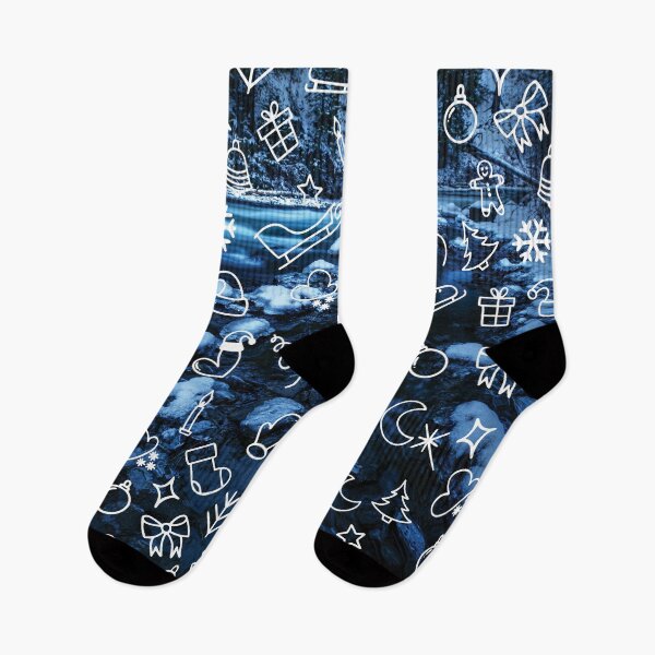 Item preview, Christmas pattern, deep blue frozen water designed and sold by patternme.
