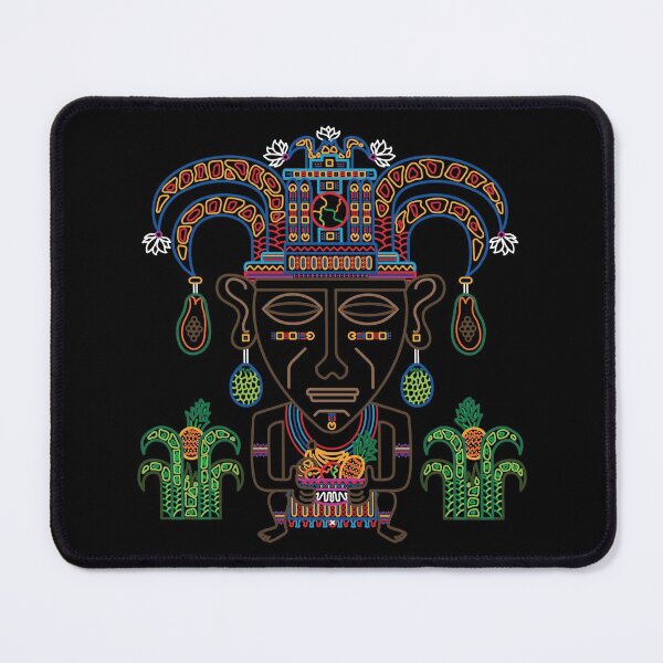 Item preview,  MUISCA CHIBCHA COLOMBIA FRUIT INDIAN MASK - linework designed and sold by Xotico Design.