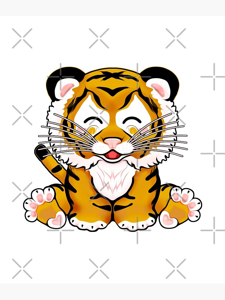 Cute Baby Tiger Cub on Brown Poster for Sale by jeff bartels