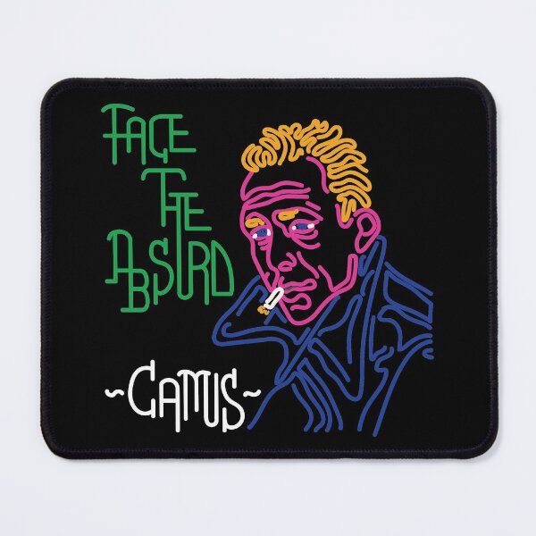 Item preview, STYLIZED LINE ART CAMUS - FACE THE ABSURD - neon designed and sold by Xotico Design.