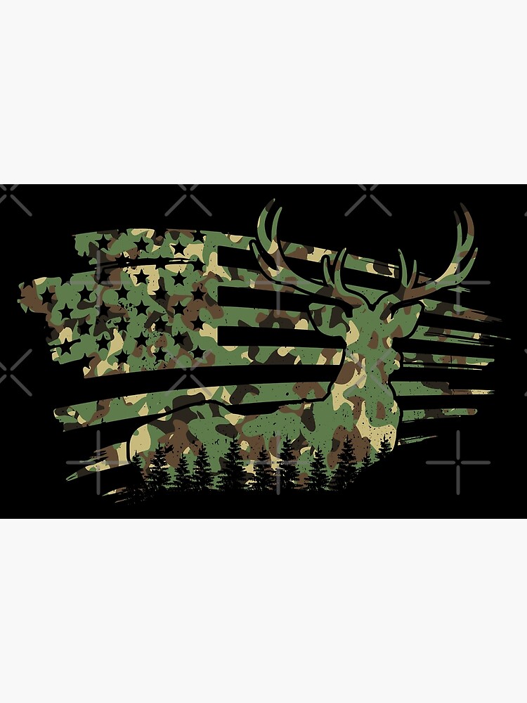 Camo American USA US Flag Elk Deer Hunter Whitetail Buck Hunting Premium  Matte Vertical Poster sold by Ian Macleod, SKU 42065512