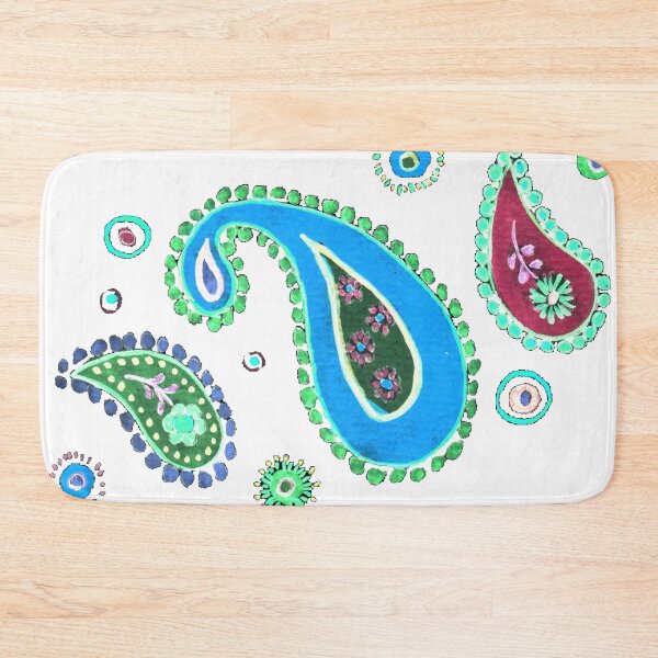Item preview, cashmere, turquoise, paisley, blue designed and sold by Zamen.
