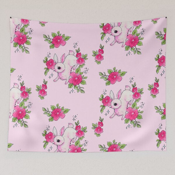 Item preview, Bunny hop pattern baby pink designed and sold by .Aria ..