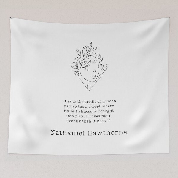 Item preview, "Human nature" - Hawthorne quote designed and sold by BookberryGarden.