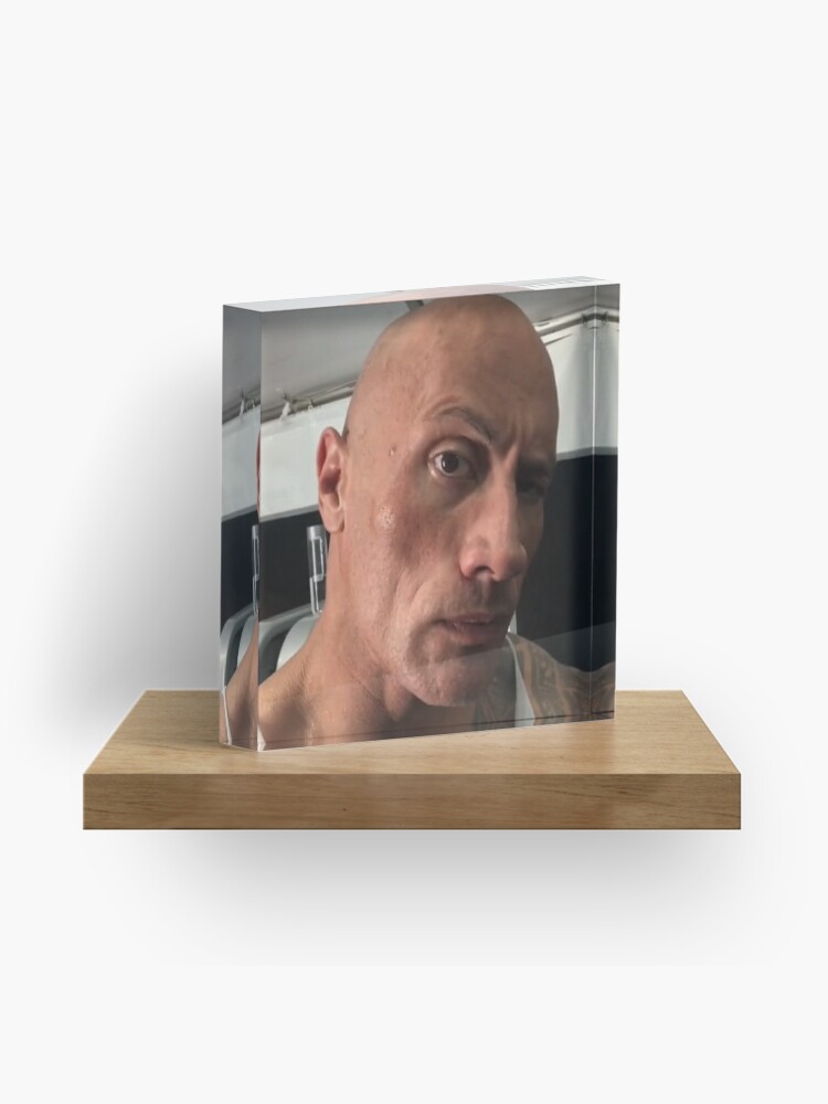 The rock eyebrow meme Acrylic Block for Sale by kamilesz