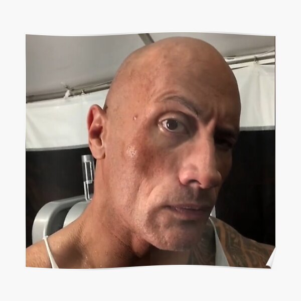 The Rock Eyebrow Meme Poster For Sale By Kamilesz Redbubble