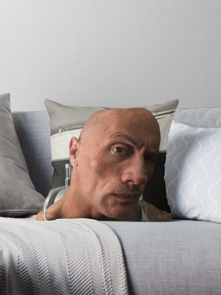 The Rock Eyebrow Raise Face Meme Throw Pillow Christmas Cushion