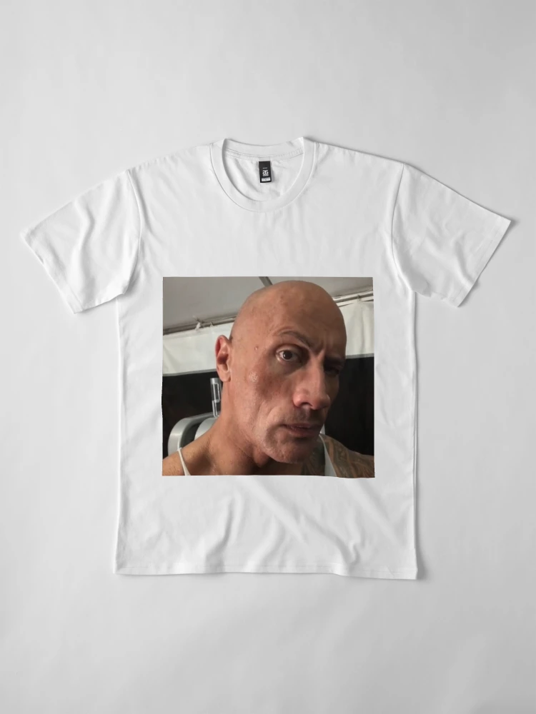 the rock sunglasses eyebrow meme Premium T-Shirt for Sale by kamilesz