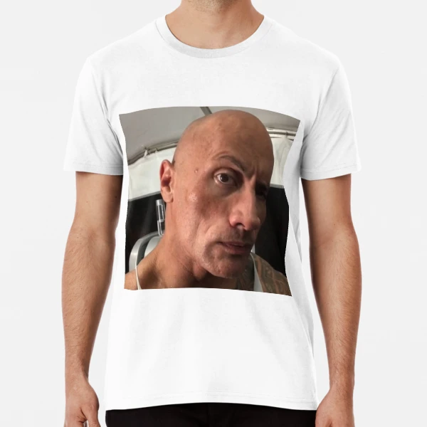 the rock sunglasses eyebrow meme Premium T-Shirt for Sale by kamilesz