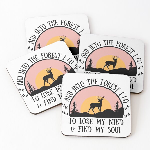Item preview, And into the forest I go to lose my mind and find my soul, John Muir quote about life, sunset print designed and sold by Auntieck.