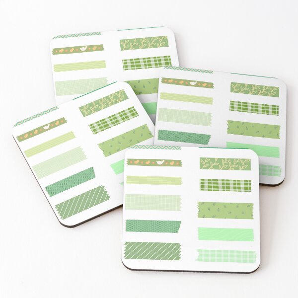 Item preview, Green Washi Tape Look Set Of Green designed and sold by Rainbows Rock.