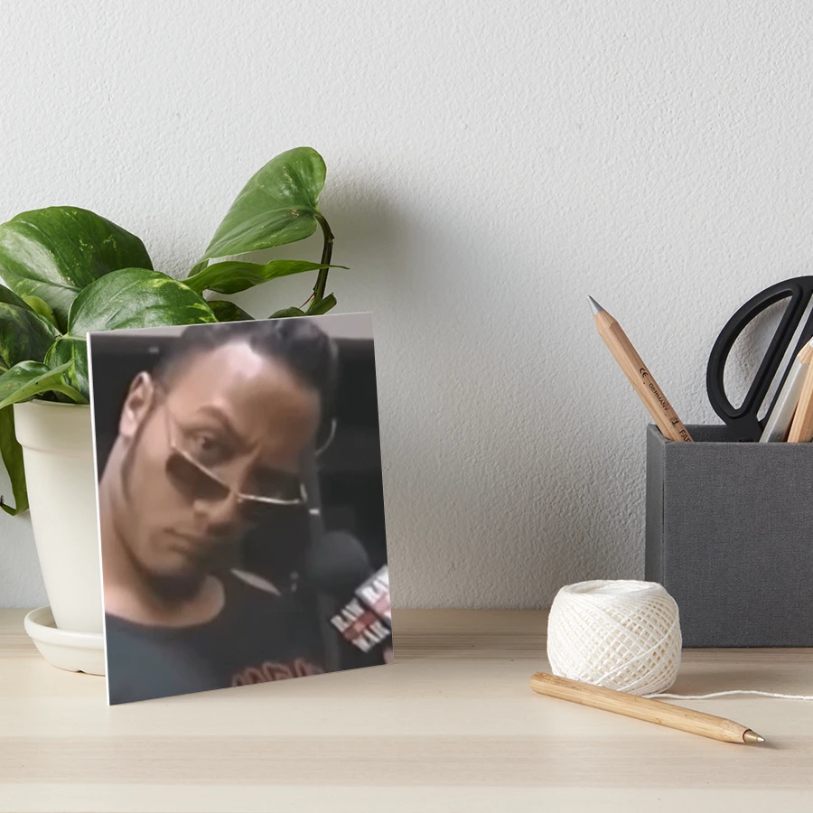 the rock sunglasses eyebrow meme Postcard for Sale by kamilesz