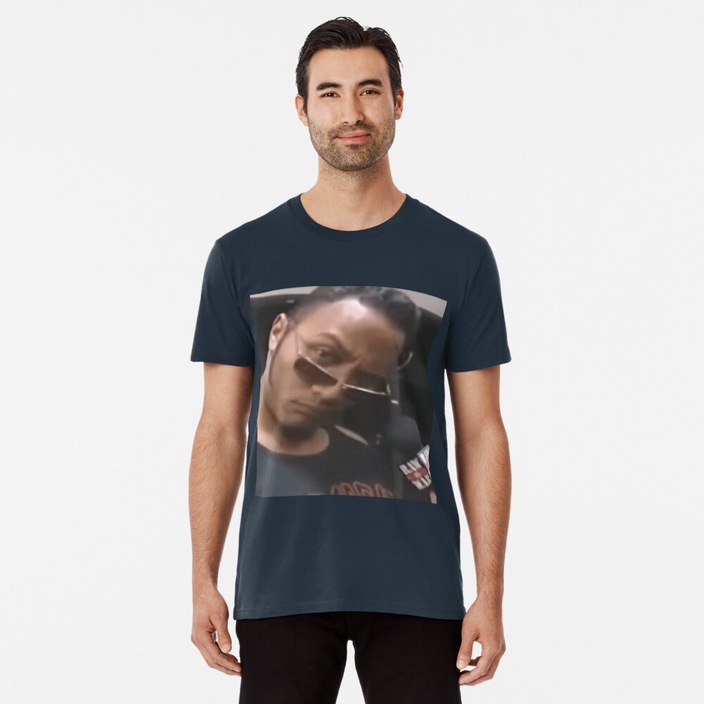 the rock sunglasses eyebrow meme | Premium T-Shirt