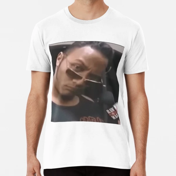 the rock sunglasses eyebrow meme | Premium T-Shirt