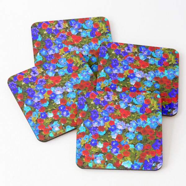 Item preview, Blooming Small Multicolored Blue, Light Blue, and Red Petunia   designed and sold by IraNiva.