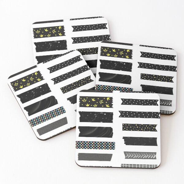 Item preview, Black Washi Tape Look Set Of Black designed and sold by Rainbows Rock.