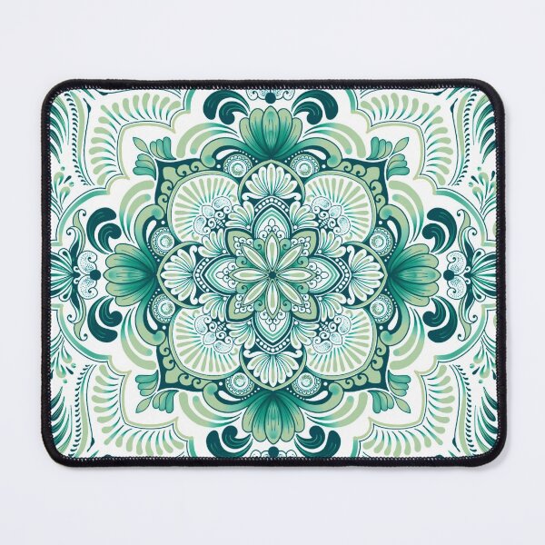 Item preview, Vibrant mandala pattern green and blue designed and sold by Advaya Arts.