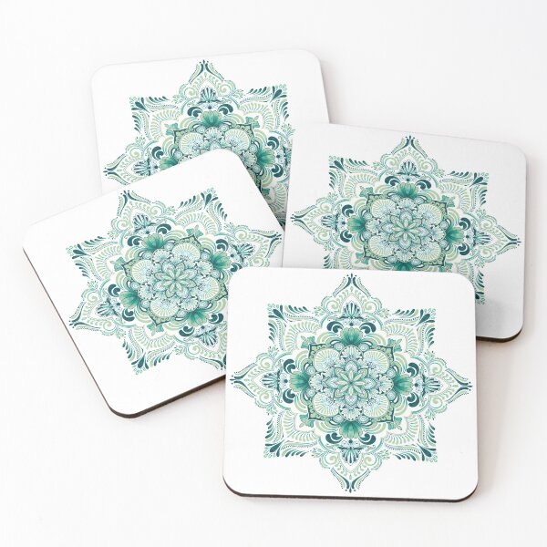 Item preview, Vibrant mandala pattern green and blue designed and sold by Advaya  Arts.