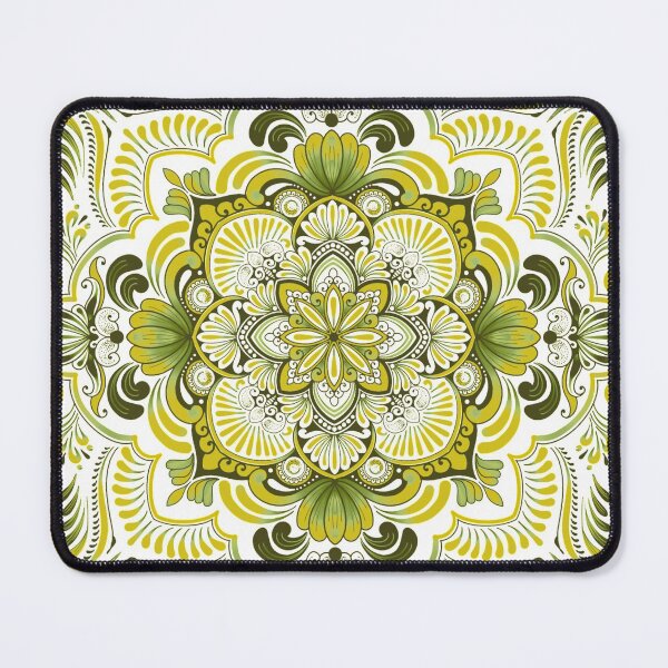 Item preview, Vibrant mandala pattern green and yellow designed and sold by Advaya Arts.