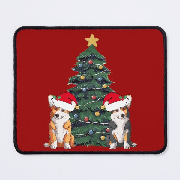 Item preview, Cute Corgi Christmas Tree | Two Dogs in Santa Hats designed and sold by Epic Love Designs.