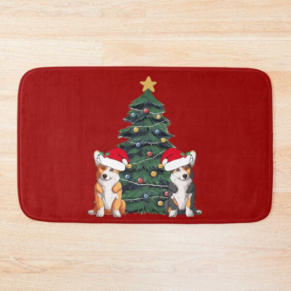 Item preview, Cute Corgi Christmas Tree | Two Dogs in Santa Hats designed and sold by Epic Love Designs.