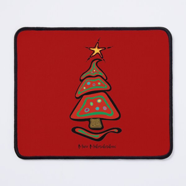 Item preview, Merry Christmas Tree with Colourful Ornaments Mino Makosekisikaw Holiday Indigenous Ojibwe WAWEZHI CANADA  designed and sold by WAWEZHI.