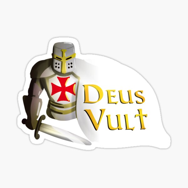 Deus Vult Knight Templar Sticker For Sale By PorinArt Redbubble