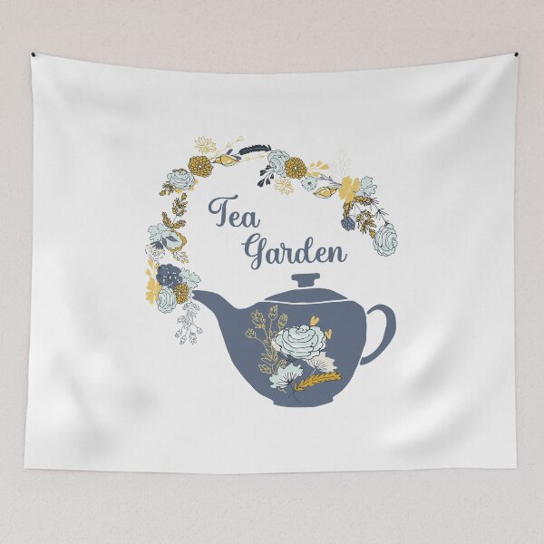 Item preview, Tea Garden Pretty Flowers Pouring From A Teapot designed and sold by ittybittyowl.