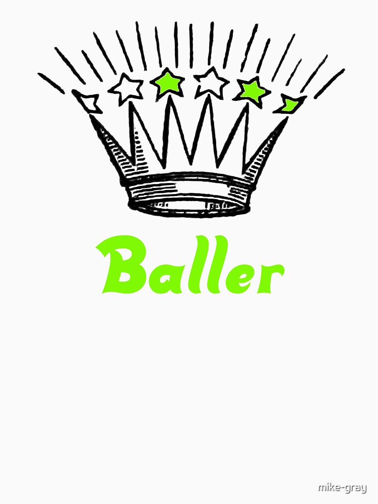 Vintage Black and White Crown with Neon Green Baller by mike-gray