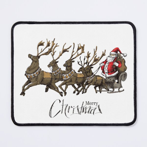 Item preview, santa claus rides reindeer sleigh flying vector design designed and sold by Haxino.