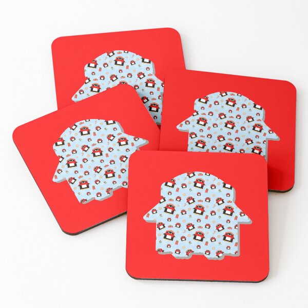Item preview, Kawaii Cold Penguin Cookies Pattern on Red designed and sold by mixMixtli.