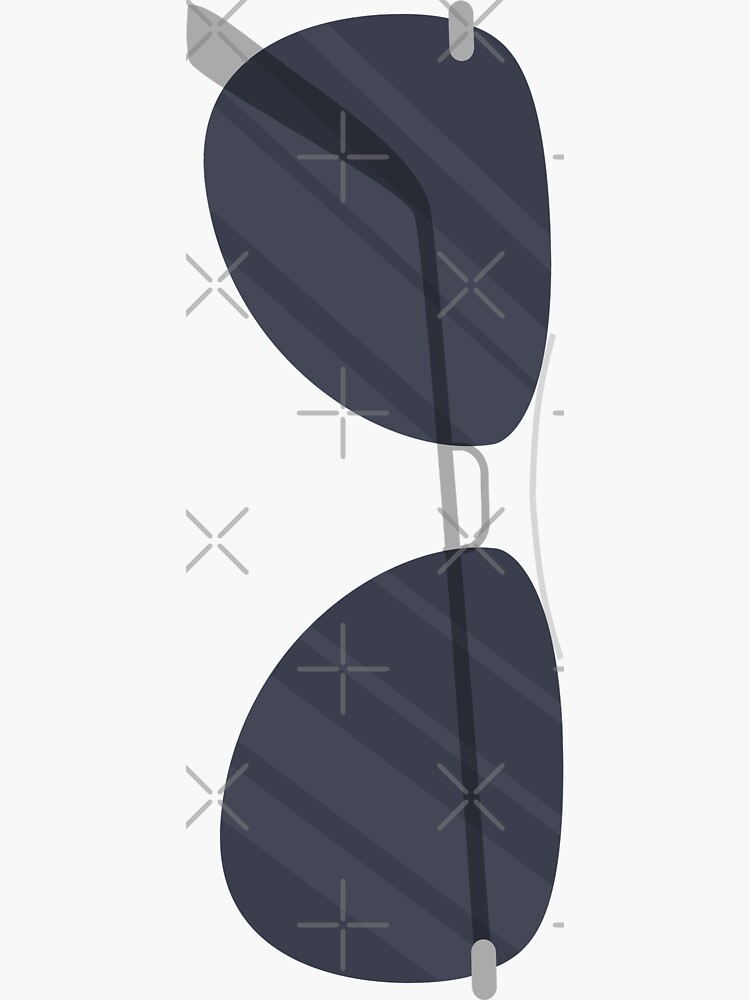 "Popular Aviator Style Sunglasses Print Simple Design" Sticker for Sale