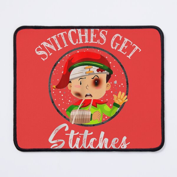 Item preview, Snitches Get Stitches Funny Christmas Elf designed and sold by mjamerearieona.