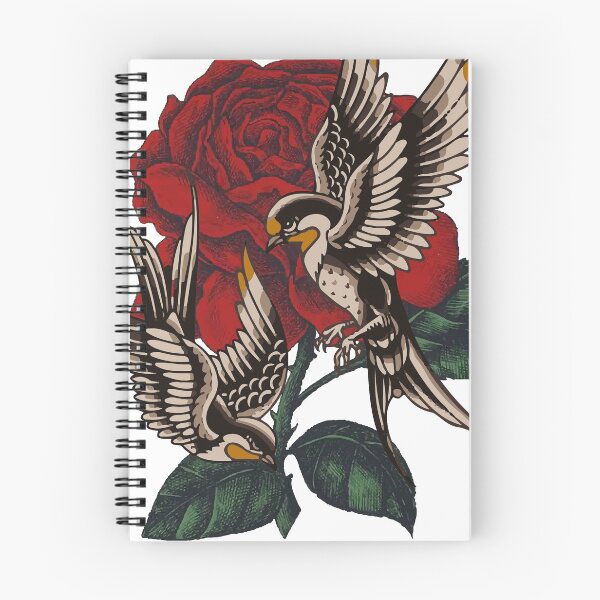 Item preview, Sparrows flying around a rose designed and sold by Black6ird.