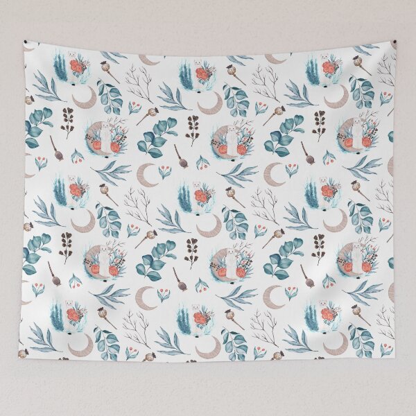 Item preview, White Winter Weasel Pattern designed and sold by WildAliceArt.