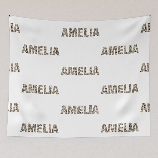 Aperçu de l'œuvre Amelia name leopard pattern my name is Amelia gift birthday holiday anniversary Essential Inspiration Joy Mood Funny créée et vendue par DesignByHeartUK.