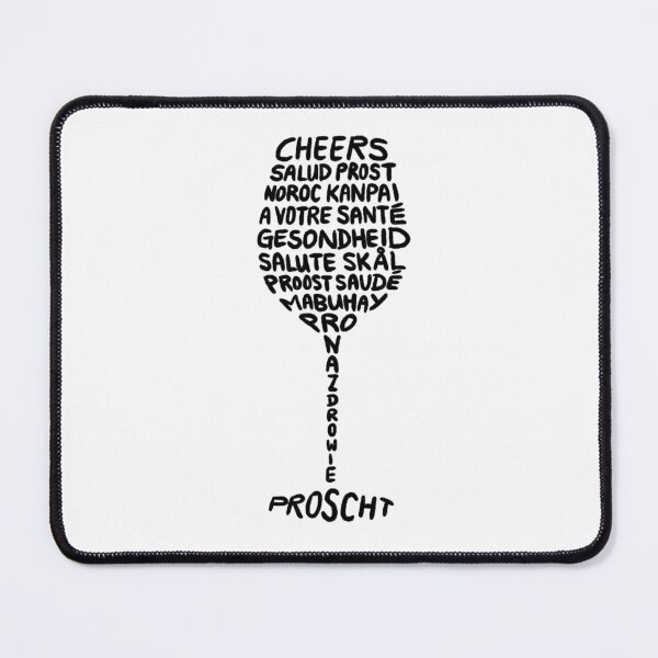 Item preview, Cheers In Different Languages Wine Glass Design designed and sold by bonniemamadraws.