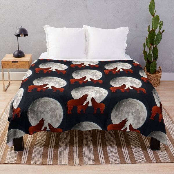 Item preview, Red Sky Wolf Howling to the Gray Moon designed and sold by Spasija.