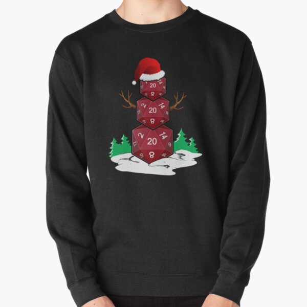 D20 Dice Snowman Christmas Funny Family Pajama Xmas Gifts Pullover Sweatshirt