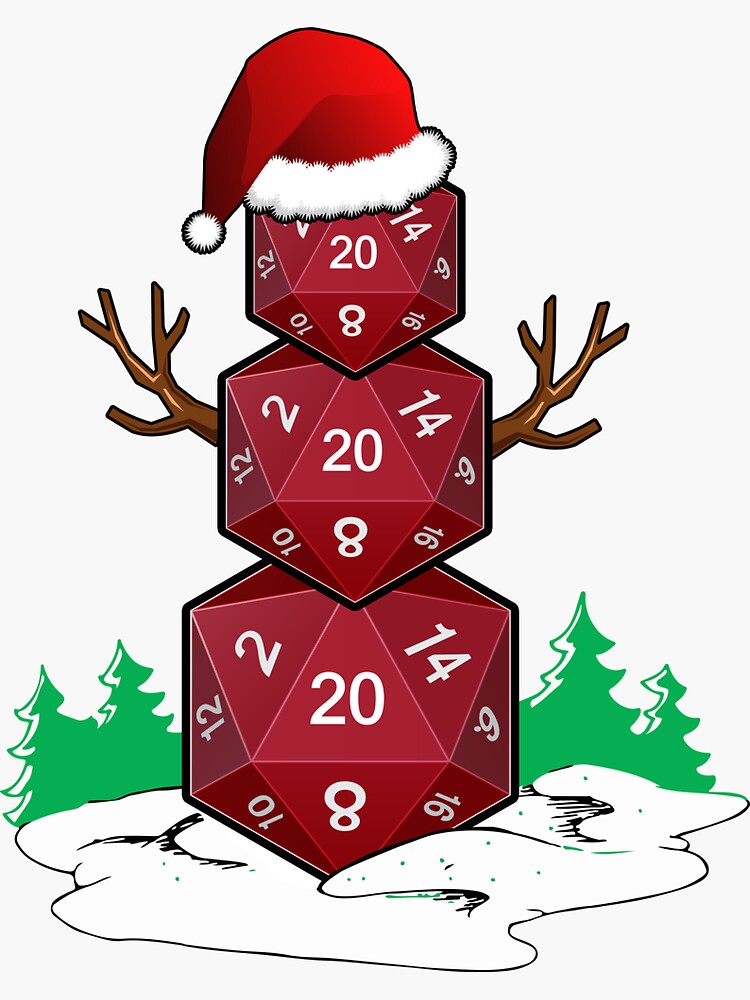 D20 Dice Christmas Tree - Dnd Christmas Tree - Sticker