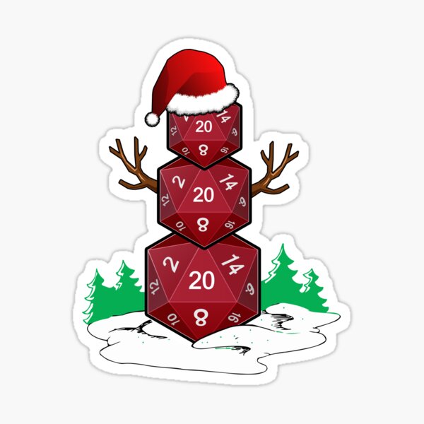 D20 Dice Snowman Christmas Funny Family Pajama Xmas Gifts Sticker