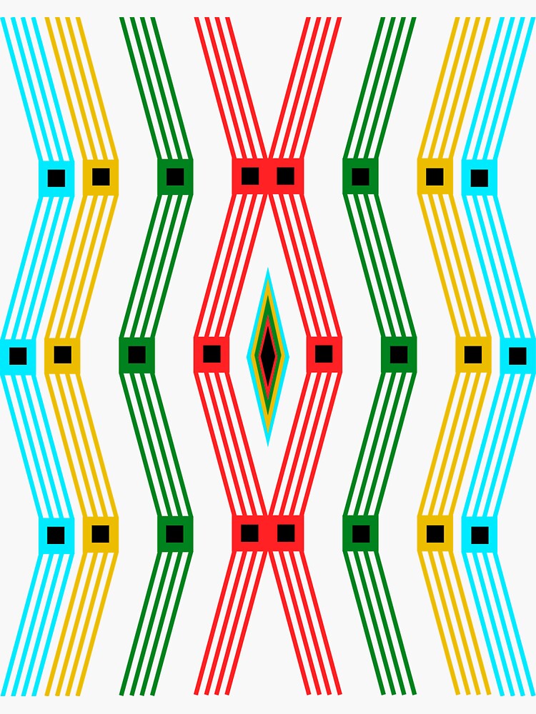 Thumbnail 3 of 3, Sticker, Geometric Line Zig Zag Pattern 1 designed and sold by Vk91.